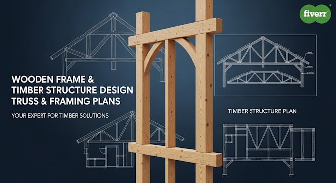 do wooden frame, trusses plan, framing plan and timber structure