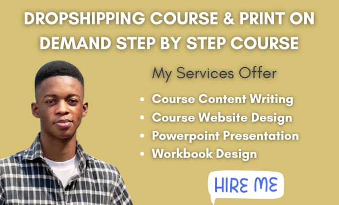 create dropshipping course, print on demand step by step course, beginner course