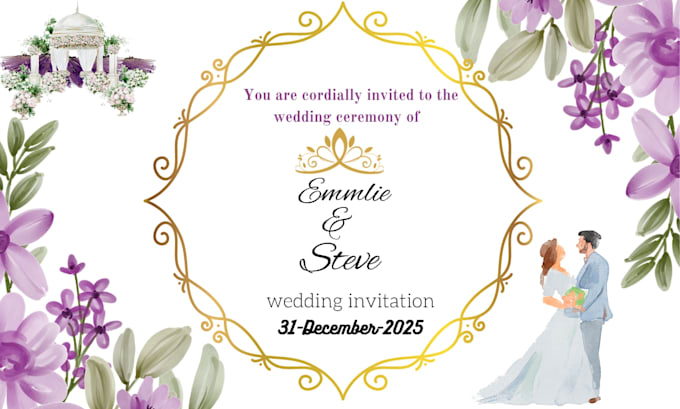 design elegent wedding invitation and reception card design