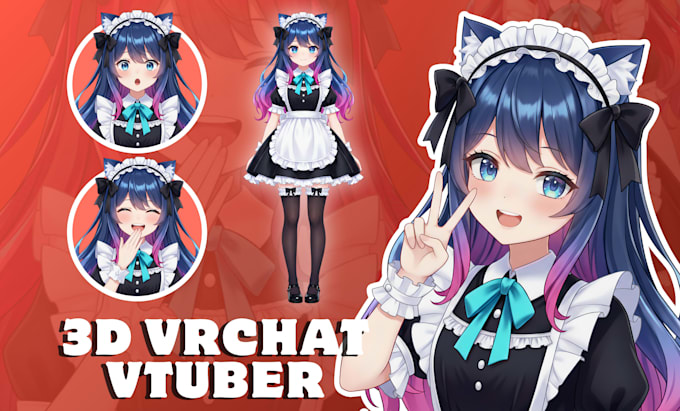 create 3d vrchat and vtuber avatars, anime characters, and vroid models with rig