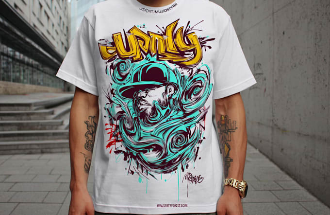 design logo and tshart merch with graffiti style
