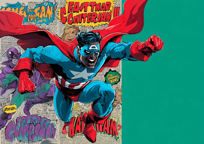 create a custom superhero comic book or comic strip
