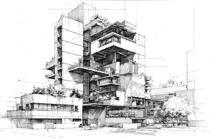 draw architecture and urban design sketches