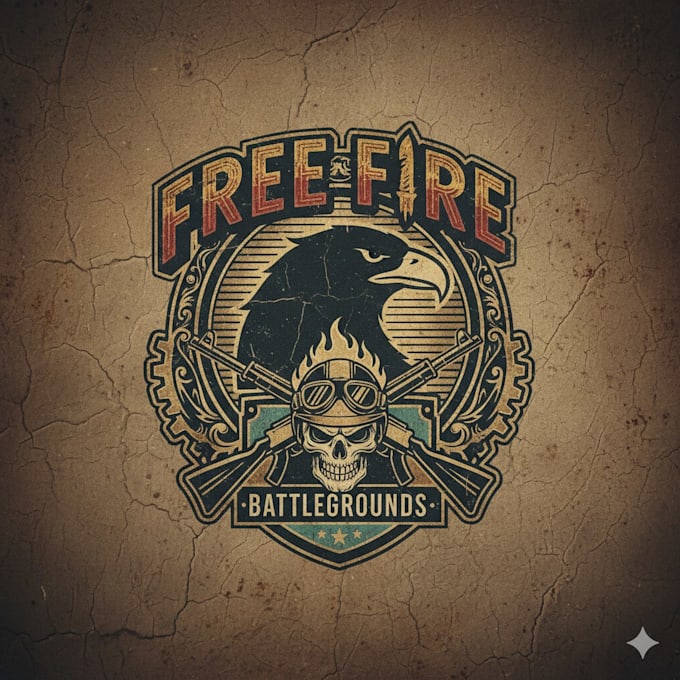 design vintage free fire gaming logo