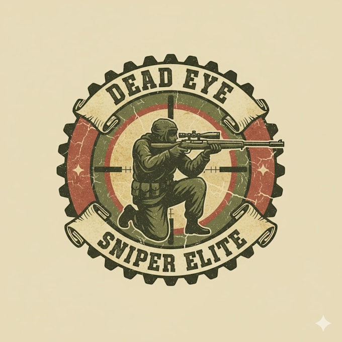 design vintage sniper gaming logo