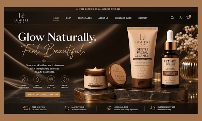 skincare website beauty website beauty store skincare shopify store spa website