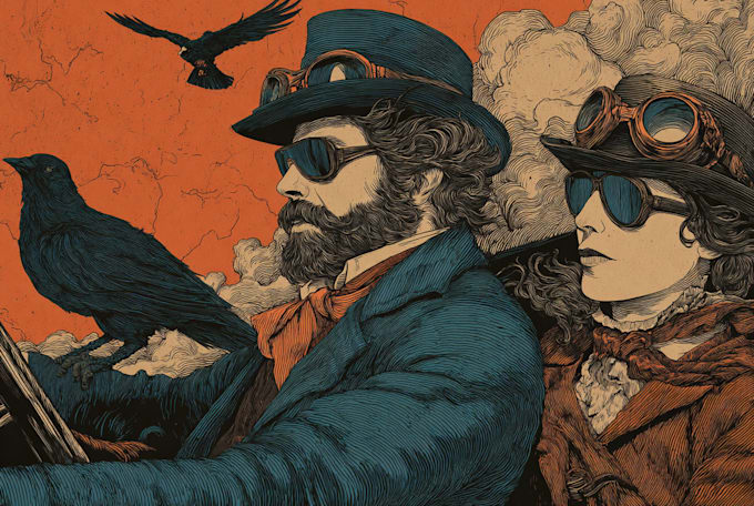 make best illustration in vintage and retro styles