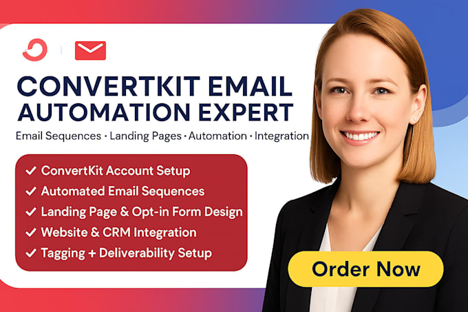 setup convertkit email sequences, convertkit email automation and landing page