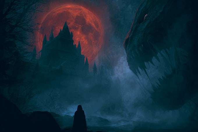 draw dark, gothic, fantasy or horror illustrations