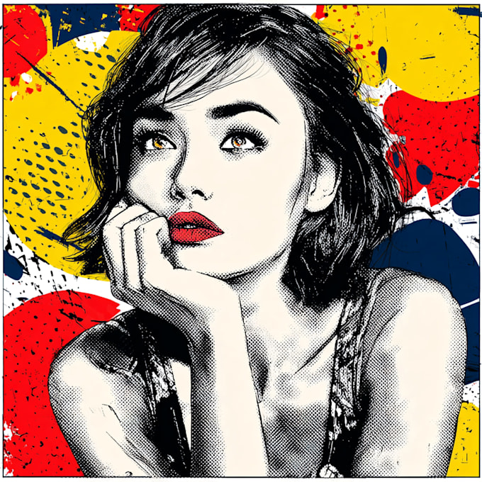draw pop art portrait in roy lichtenstein style