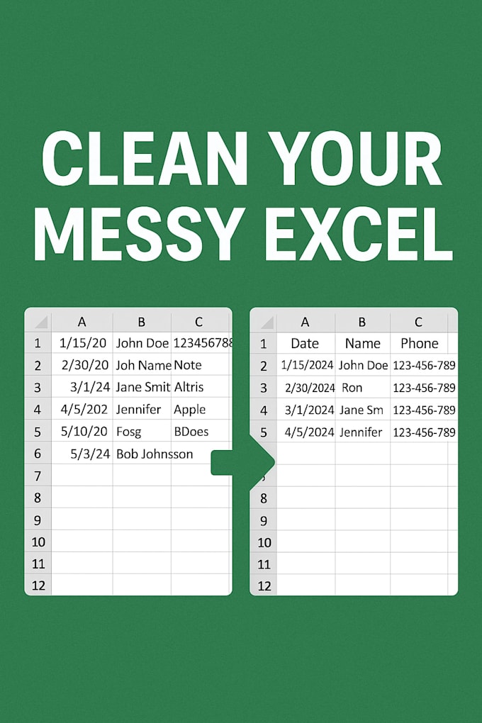 clean, format, and organize your excel or CSV data professionally