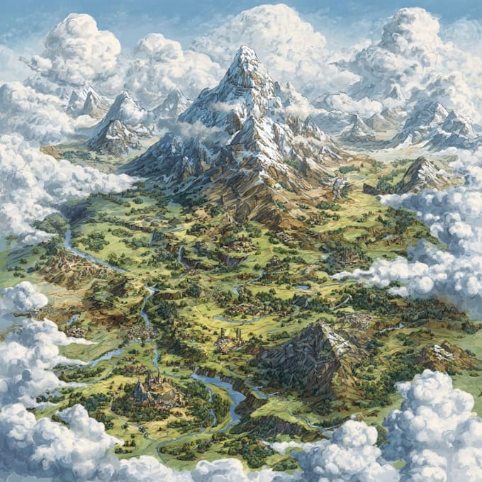 watercolor map illustration just for you
