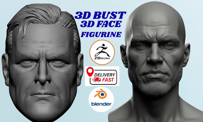 sculpt 3d head bust scan cleanup 3d face figurine printable stl for 3d printing