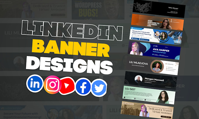design redesign linkedin banner, cover, header and posts