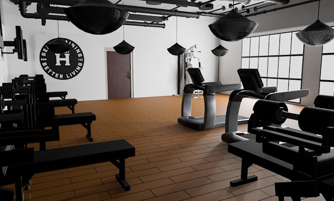 design and render your gym, studio, server room