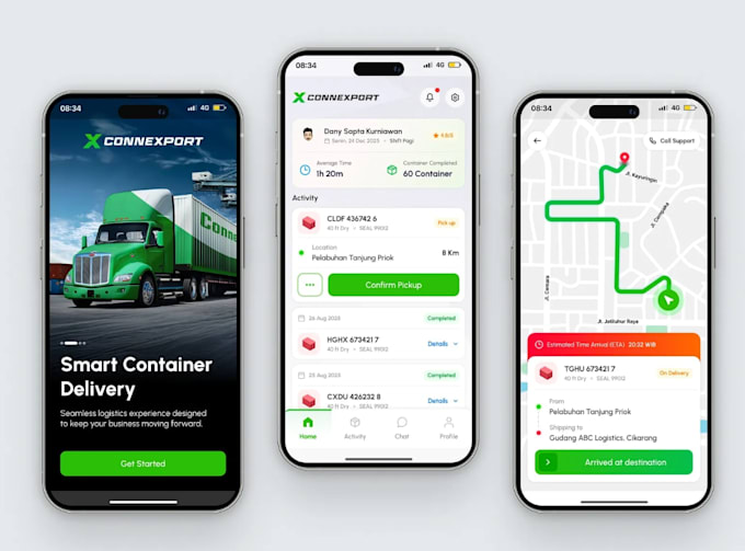 Create smart container tracking app, container tracking website by ...