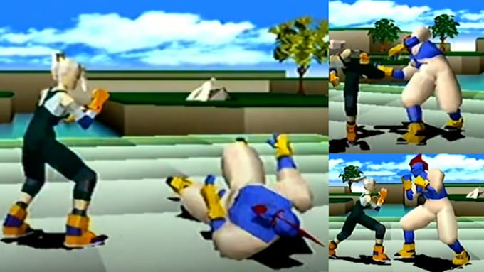 create ps1 ps2 psx style retro low poly for game, 3d trailer and animation