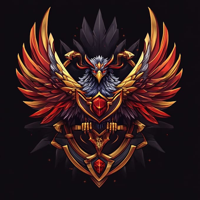 make fantasy game logo title in dark theme