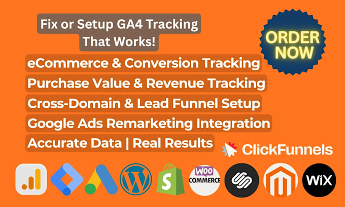 setup or fix ga4, GTM, and ecommerce conversion tracking for accurate data