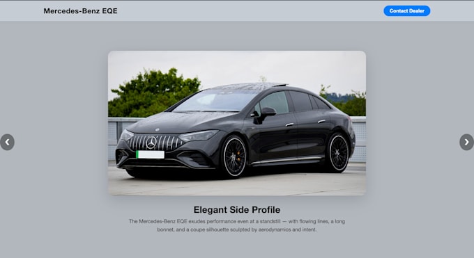 build a webpage for showcasing your car