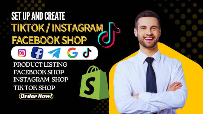 set up tiktok shop dropshipping,facebook shop setup, instagram shop optimization