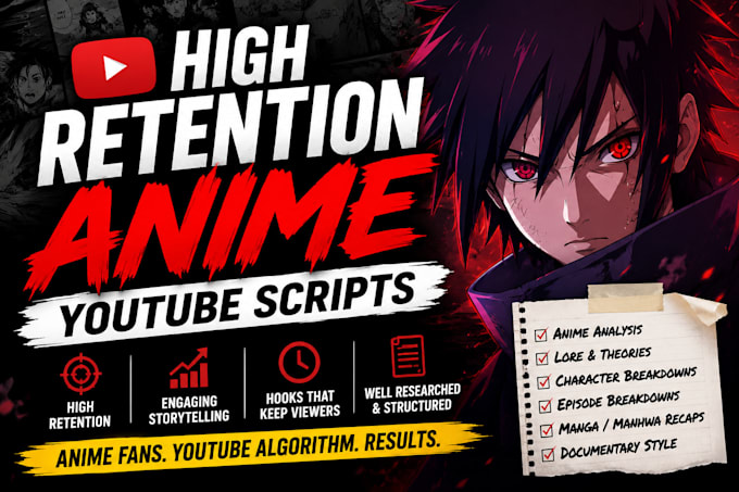 write high retention anime youtube scripts