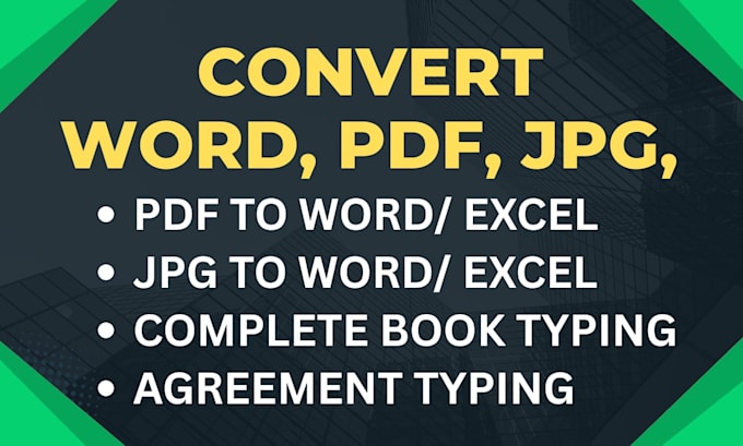 type and convert pdf to excel, csv and pdf to word perfectly