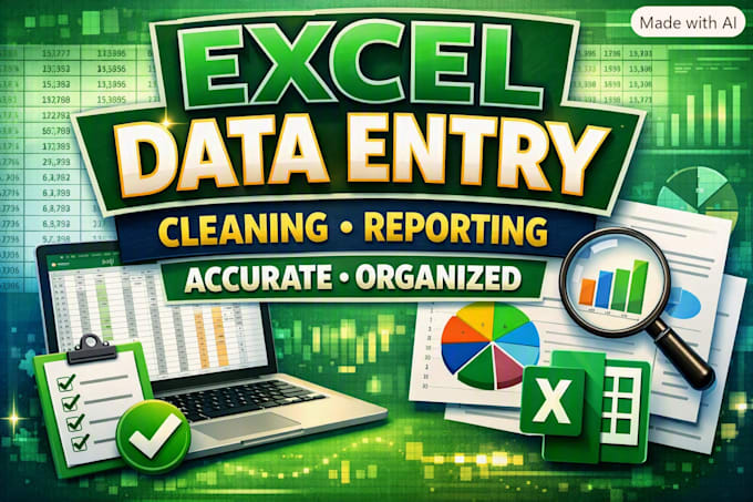 do excel data entry, cleaning and business reporting
