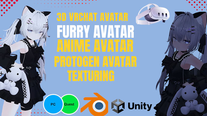 Create 3d vrchat avatar anime avatar with 3d texturing by ...