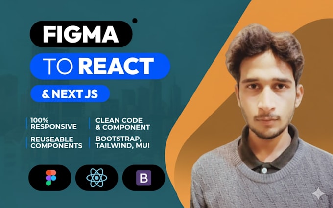do custom frontend website development convert design to react js HTML cssnextjs