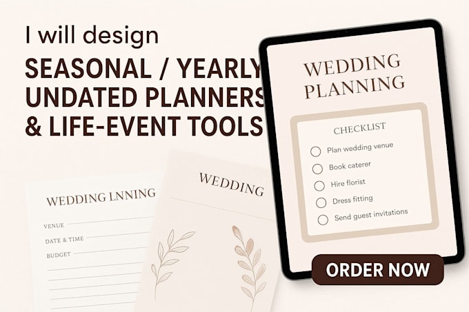 Design a custom and professional undated digital planner for goodnotes ...