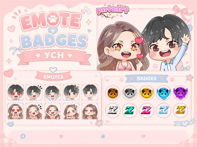 create cute chibi emotes for twitch, discord or youtube