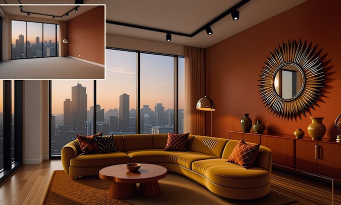 do professional 4k virtual staging for empty rooms in 24hr