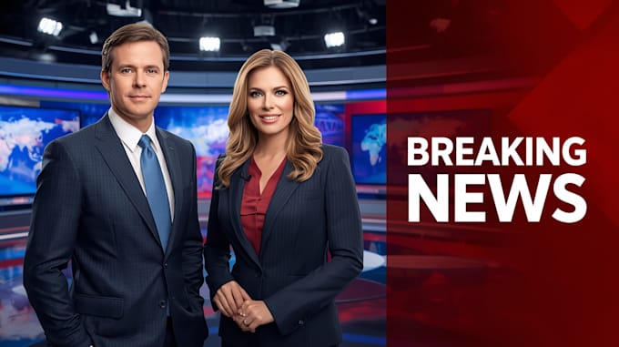 create urgent breaking news videos for social media with news anchor