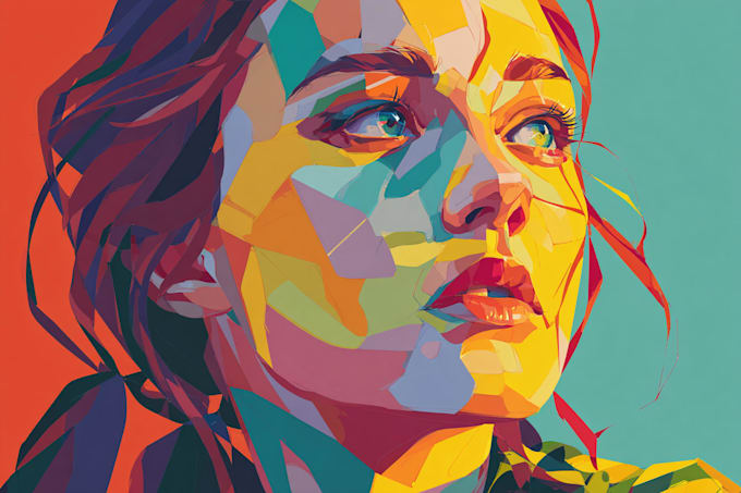 draw amazing colorful portrait illustration