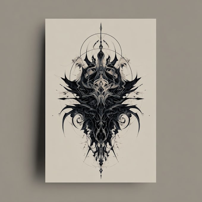 custom an abstract black tattoo design