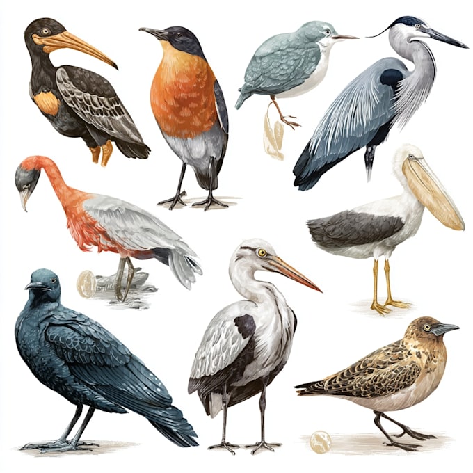 Draw birds or animals in scientific illustration digitally by ...