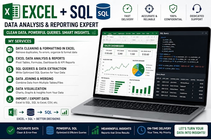 clean, analyze and visualize your data using excel and sql