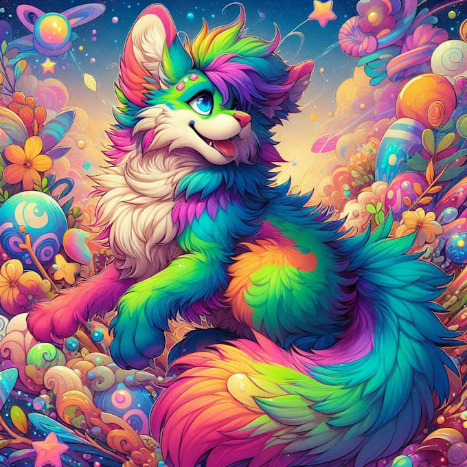 draw furry art, fursona, original character