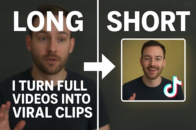 clip podcast and youtube video for social with captions