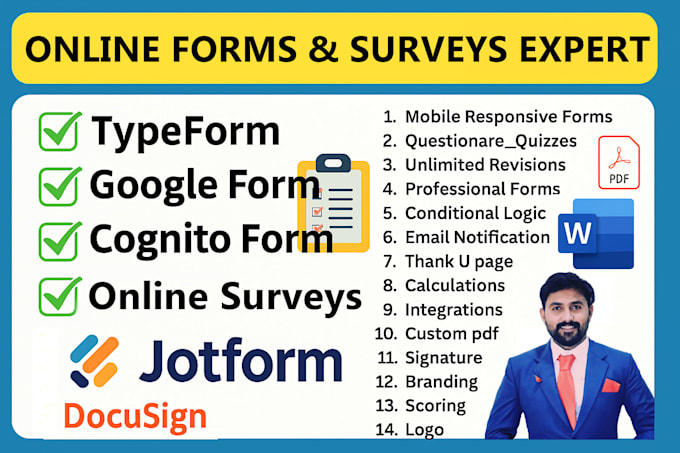 create google form or jotform in 24 hours