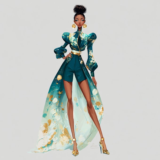 do sports and fashion technical mockup or flat sketch