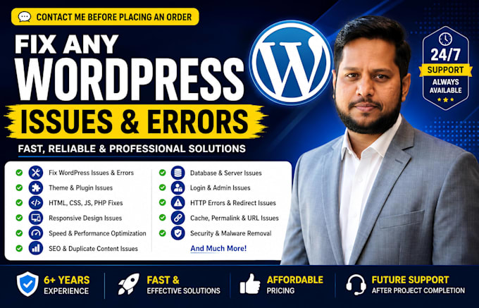 fix wordpress issues, errors, bugs, css, provide wp help