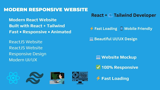 build a fast, responsive reactjs website with tailwind CSS