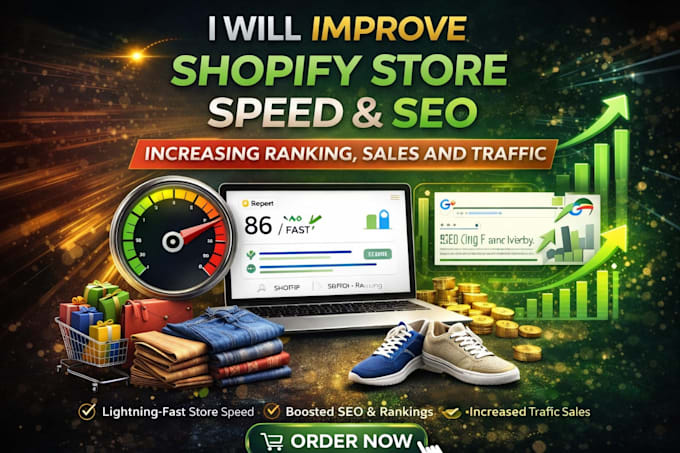 improve shopify store speed,seo for increasing ranking, sales and traffic