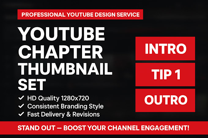 design professional youtube chapter thumbnail set for your videos