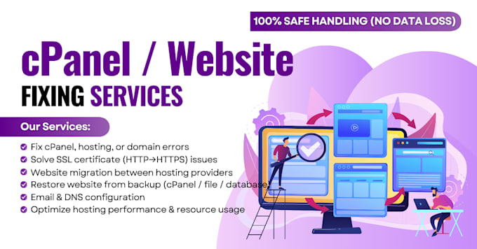 fix cpanel, hosting, dns, or SSL issues professionally