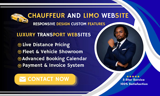 build a premium chauffeur website limo website or car rental website