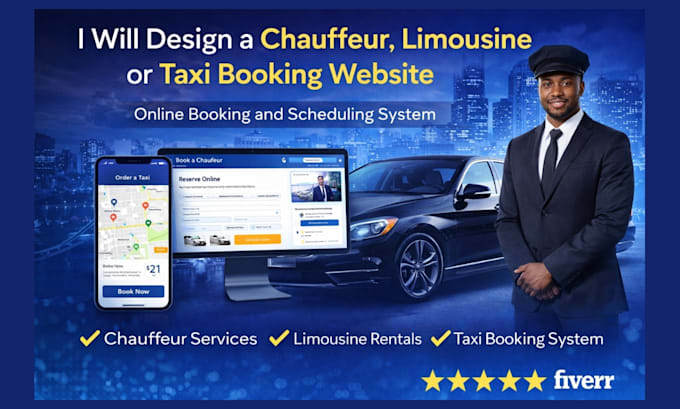 design a professional chauffeur, limousine and taxi booking website