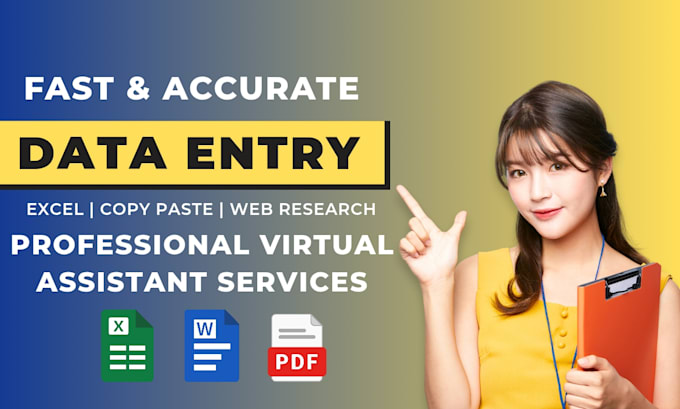 do fast and accurate data entry, copy paste, web research, excel data entry